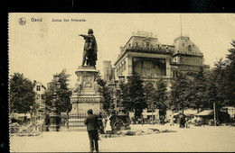 CP ( Gand: Statue Van Artevelde) Obl. GAND EXPOSITION 1913 - Flammes