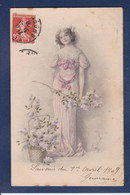CPA Type Vienne En Pied Femme Women Glamour Viennoise Art Nouveau Circulé - Vienne