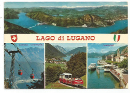AA603 Lago Di Lugano - Campione - Cabinovia Carona - Trenino Monte Generoso - Panorama Vedute Multipla  / Viaggiata - Carona 