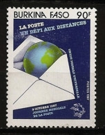 Burkina Faso 1987 N° 749 ** Poste, Enveloppe, Lettre, Globe, Terre, UPU, Union Postale Universelle, Philatélie, Timbre - Burkina Faso (1984-...)