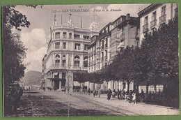 CPA Peu Courante - ESPAGNE - PAIS VASCO - SAN SEBASTIAN - PLAZA DE LA ALMEDA - Animation - Foto-editor Galarza / 347 - Guipúzcoa (San Sebastián)