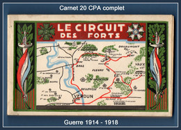 Carnet Complet 20 CPA Le Circuit Des Forts Guerre 1914 TB (dt 1 CP Colombophilie) - War 1914-18