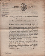 Regisseurs Domaines - Circulaire 1969 - 19 Pluviose An 9 - Depenses Des Bureaux - 3 Pages - Historical Documents