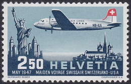 SUISSE, 1947, New York - Genève (Yvert 41 ) - Nuovi