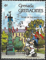 GRENADINES OF GRENADA 1989 Walt Disney Cartoon Characters In Paris - 4c - Mickey Mouse At Genie Of The Bastille MH - Grenada (1974-...)
