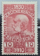 AUSTRIA 1910 - MNH - ANK 166 - 10h - Nuovi
