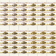 Russia 2010 Sheet Weapon Victory Tanks World War II Tank Transport History Military Militaria WW2 Stamps MNH Mi 1636-39 - Volledige Vellen