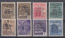 Italy C.L.N. Imperia Liberata Overprint 1945 Sassone#1,2,3,4,5,6,8,9 Mint Never Hinged - Comitato Di Liberazione Nazionale (CLN)