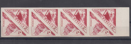 Monaco 1953 Postage Due, Special 2F Imperorated Strip In Changed Colour, Mint Never Hinged - Ongebruikt