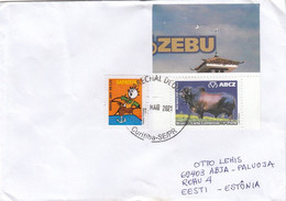 GOOD BRAZIL Postal Cover To ESTONIA 2021 - Good Stamped: Worker ; Bull - Lettres & Documents