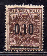 ITALIA REGNO ITALY KINGDOM RE VITTORIO EMANUELE II 1871 TASSA MARCA DA BOLLO CAMBIALI LIRE 0,10 Su 0,30 USATO USED OBLIT - Revenue Stamps