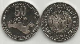 Uzbekistan 50 Som 2001. High Grade - Usbekistan