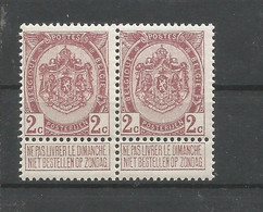 Ocb 82 In Paar ** Postfris Zonder Scharnier - 1893-1907 Wappen