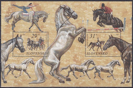 Slowakei Slovakia 2005 Tiere Fauna Animals Haustiere Pferde Horses Reiten Riding Warmblut Lipizzaner, Bl. 24 ** - Nuovi