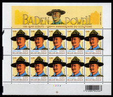 2007 Belgium Europa CEPT Scouting Robert Baden-Powell Founder Of Scoutism Sheetlet MNH** MiNr. 3681 - Neufs