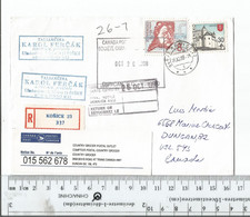 Slovakia Kosice Registered To Duncan BC Canada Oct 16 1989........................(Box 8) - Cartas & Documentos