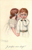 BOMPARD Bompard * 2 CPA Illustrateur * Enfants Amoureux * Série N°920 - Bompard, S.