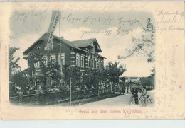 Postkarte Ansichtskarte Foto Kleines Kuffenhaus Radebeul - O Bahnpost Leipzig 1899 - Fahrrad Fahrer - Radebeul