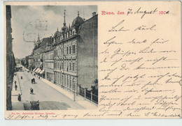 Postkarte Ansichtskarte Riesa - O 1900 - Strasse Häuser - Riesa