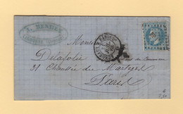 Ambulant Bordeaux A Paris 2° D - 31 Juillet 1868 - Courrier De Libourne Gironde - Railway Post