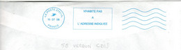 OMEC Oblitératrice NEOPOST IJO85 Flamme N'HABITE PAS A L'ADRESSE INDIQUEE Meuse VERDUN CDIS ROC 21511A - Mechanical Postmarks (Advertisement)