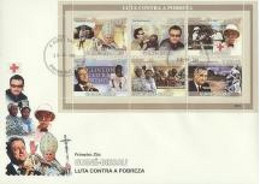 Guinea Bissau 2009, Schweitzer, Pope Benedict, Red Cross, Mandela, Red Cross, FDC - Albert Schweitzer