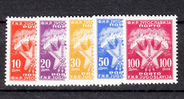 Yugoslavia Republic 1962 Porto Mi#108-112 Mint Never Hinged - Unused Stamps