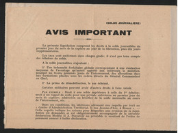 76 SEINE MARITIME - ROUEN VITTEFLEUR 1945 - LIQUIDATION DE SOLDE JOURNALIERE POUR UN PRISONNIER DE GUERRE - Documents