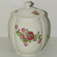 GRAND POT PORCELAINE LIMOGES Polylobé BONBONNIERE SUCRIER Décor De ROSES XXe Collection Déco Vitrine - Limoges (FRA)