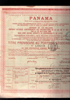 Vieux Papier ACTION Compagnie Universelle Du Canal Interocéanique De PANAMA Titre Provisoire Au Porteur 1889 Emprunt - Verkehr & Transport