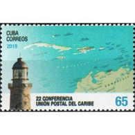&#128681; Discount - Cuba 2019 22nd Caribbean Postal Union Conference  (MNH)  - Cards, Post Services, Lighthouses, Mail - Fari
