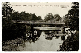 Ref  1494  -  1917 Postcard - The "Swing Bridge" Builth Wells Brecon - S.O. (R.S.O.) Postmark - Breconshire