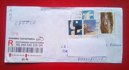 Registered Cover From Greece To Philippines - Briefe U. Dokumente