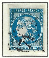 FRANCE Classique 1870: Le Y&T 45B, Obl. GC, Légèrement Aminci, Forte Cote - 1870 Uitgave Van Bordeaux
