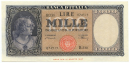 1000 LIRE ITALIA ORNATA DI PERLE MEDUSA 10/02/1948 SUP- - Autres & Non Classés