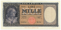 1000 LIRE ITALIA ORNATA DI PERLE MEDUSA 10/02/1948 SUP - Andere & Zonder Classificatie