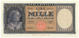 1000 LIRE ITALIA ORNATA DI PERLE MEDUSA 10/02/1948 SUP - Altri & Non Classificati