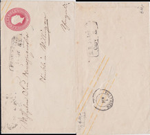 Baden Ganzsache U 9 A Ra2 Pforzheim N Villingen Rs Bahnpost Ca 1863 - Postal  Stationery