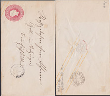 Baden Ganzsache U 9 A K2 Müllheim Rs Bahnpost N Bötzingen 1864 - Interi Postali