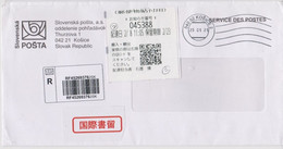 Slovakia Registered Letter From Kosice To Japan - Barcodes From Slovakia & Japan - QR Code - Circulated - 2021 - Plaatfouten En Curiosa
