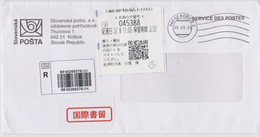 Slovakia Registered Letter From Kosice To Japan - Barcodes From Slovakia & Japan - QR Code - Circulated - 2021 - Variétés Et Curiosités