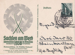 ALLEMAGNE  1938  ENTIER POSTAL/GANZSACHE/POSTAL STATIONERY LETTRE CARTE DE DRESDEN - Ganzsachen