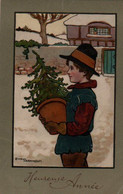 Illustrée Viennoise  Signée Ethel PARKINSON : Petit Garçon Au Sapin - Parkinson, Ethel