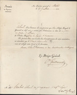 Autographe Arnaud Charles Guilleminot Général Infanterie Légère Armée Pyrénées Quartier Général Madrid Guerre D'Espagne - Sonstige & Ohne Zuordnung