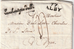 RARE - LAC Cursive L'archevêque D' Albi 77 ALBY Tarn 16/1/1824 à M Dalès La Tour Agen Lot Et Garonne - Voir Description - 1801-1848: Précurseurs XIX