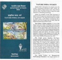 INDIA- 2003 Nature India- Indian Snakes- Indische Schlangen-Serpents Indiens- Official Information Brochure - Sin Clasificación