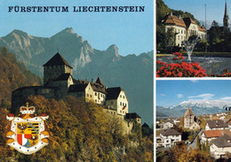 1 AK Liechtenstein * Staatswappen, Schloß Vaduz, Rotes Haus Und Regierungsgebäude * - Liechtenstein