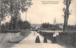 38 - St-André-le-Gaz - Beau Cliché Animé Du Quartier De L'Eglise - Saint-André-le-Gaz