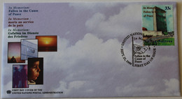 FDC United Nations 33c. In Memoriam: Fallen In The Cause Of Peace - Lettres & Documents