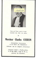 Mr Charles CODRON, Conseiller Honoraire Cour Cassation, + à Neuilly Sur Seine Le 21/5/1958 à 76 Ans ,Imp.Audruicq - Todesanzeige